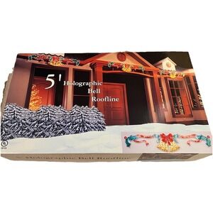 Vintage 5 Ft Christmas Holographic Bell  Ivy Roof Line Mantle Decoration Tested